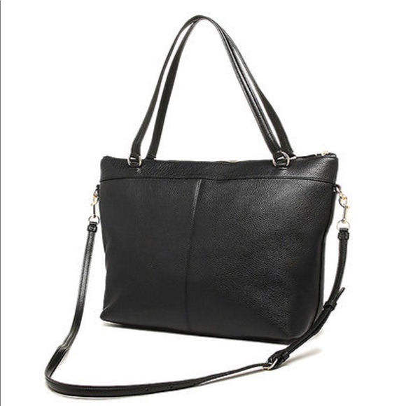 Coach Tyler Pebble Leather Zip Tote Black - Picture 5 of 8